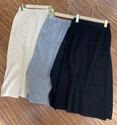 ロング スカート ウール ニット ペンシルスカート 膝下 アンクル丈 Iライン 大人 可愛い シンプル カジュアル 無地 春 秋 冬 レディース 学生 通学 デート お出かけ お泊まり 休日 旅行 着